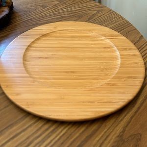 Bamboo charger plate - 13" round / boho home decor
